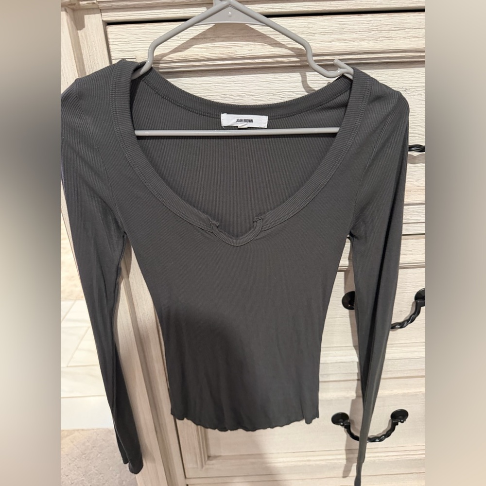 Joah Brown Slate green Long Sleeve Top